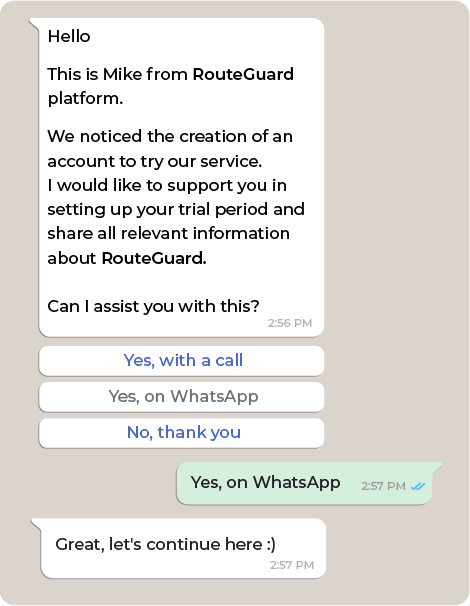 WhatsApp Business Chat Support