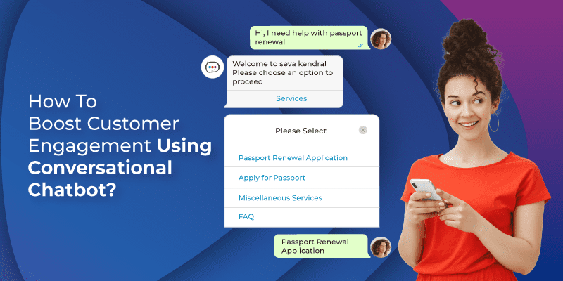 how conversational chatbots boost customer engagement, with visuals of customers receiving automated offers through chatbots to enhance the customer experience.
