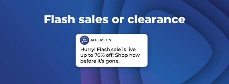 featuring flash sales or clearance sale message